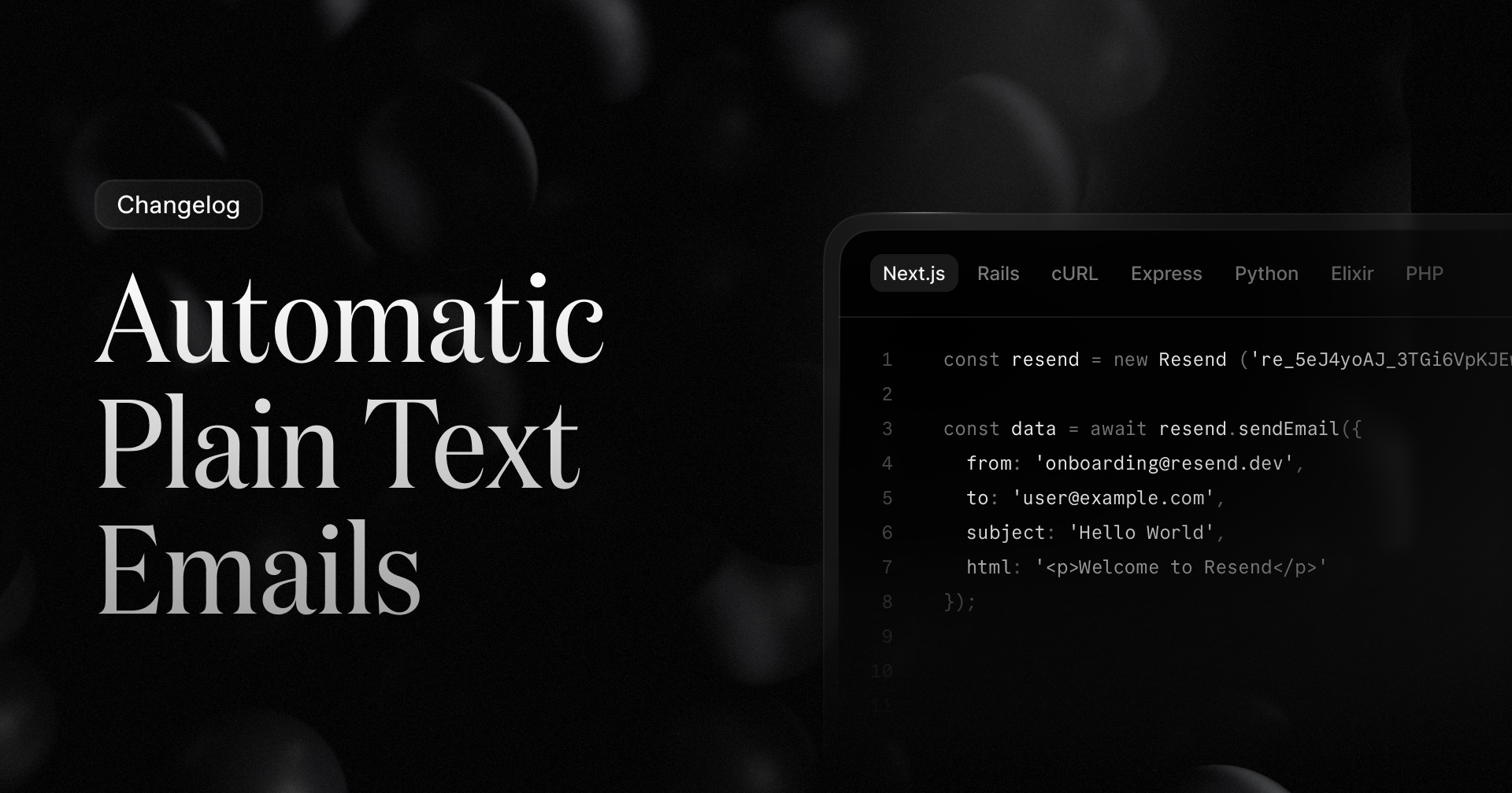 Automatic Plain Text Emails · Resend